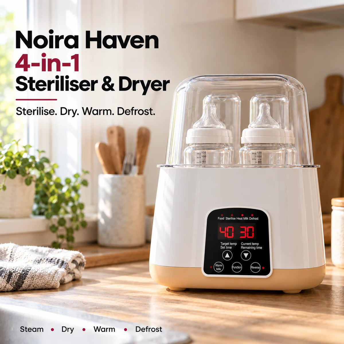 Noira Haven 4-in-1 Baby Bottle Steriliser & Dryer