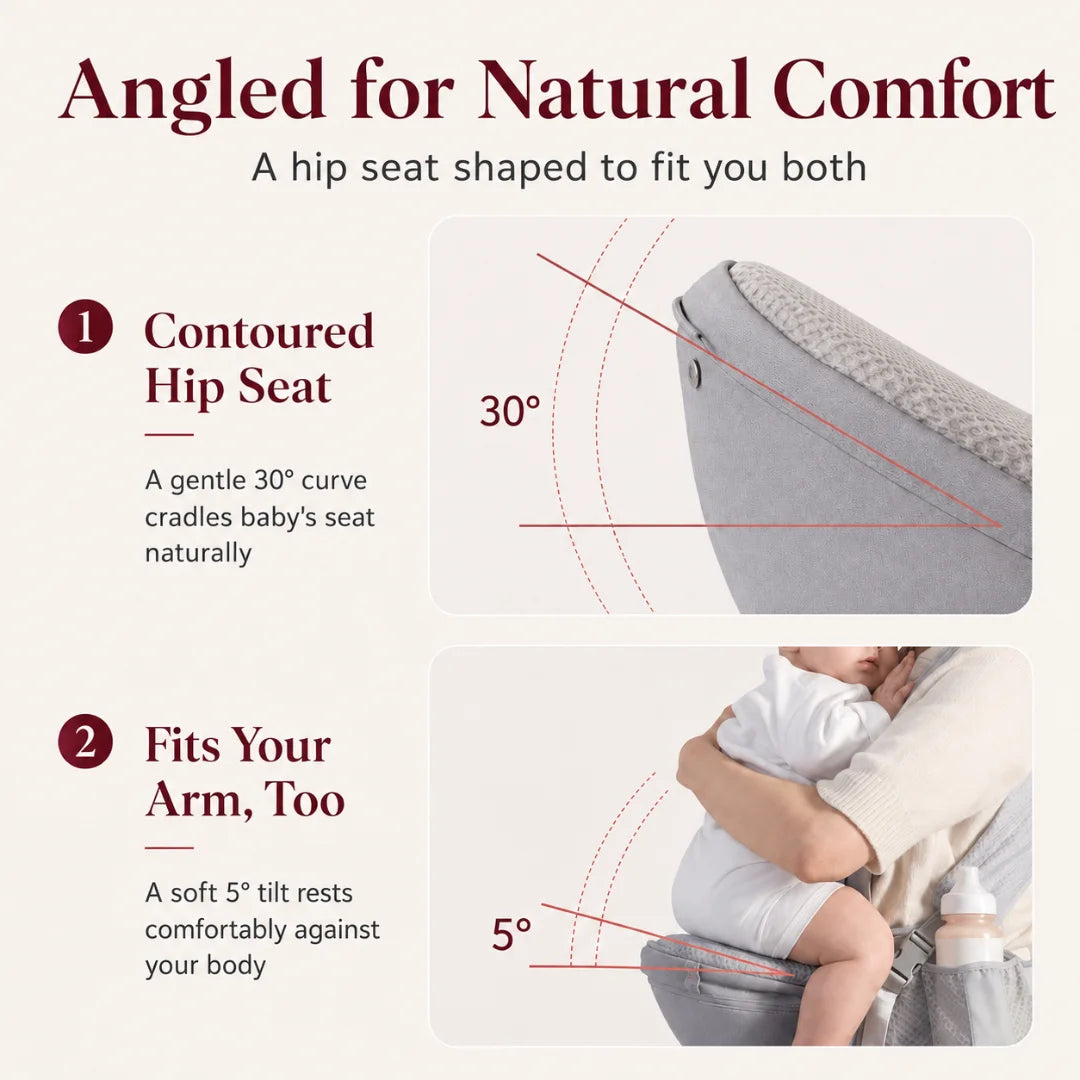 Noira Haven Hip Seat Baby Carrier Ergonomic, Newborn to Toddler