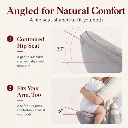 Noira Haven Hip Seat Baby Carrier Ergonomic, Newborn to Toddler