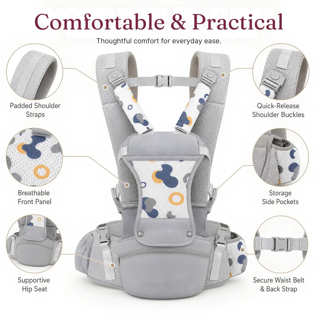 Noira Haven Hip Seat Baby Carrier Ergonomic, Newborn to Toddler