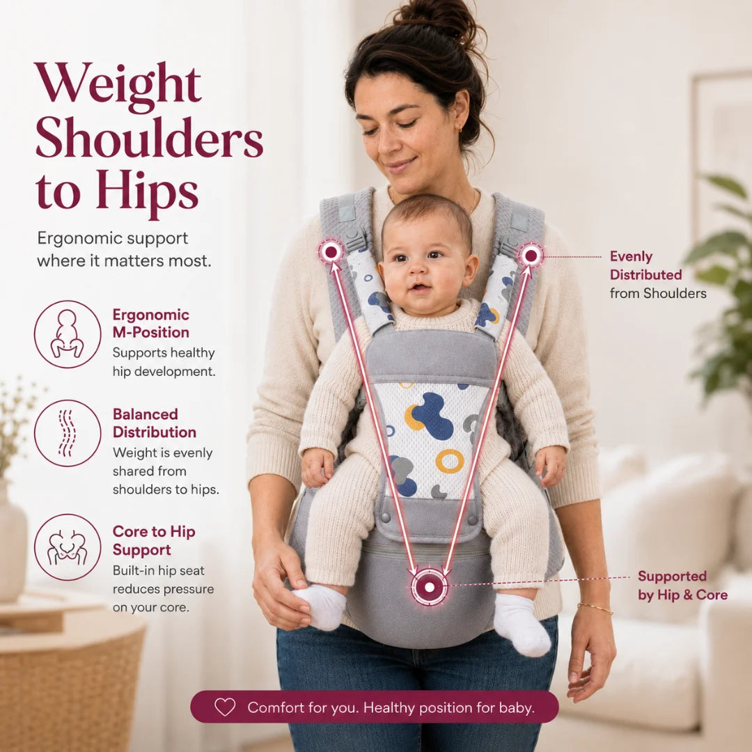 Noira Haven Hip Seat Baby Carrier Ergonomic, Newborn to Toddler
