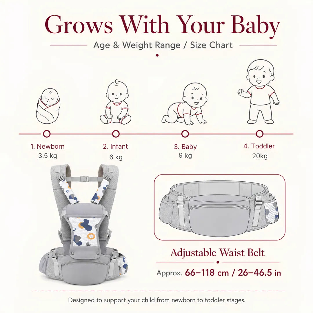 Noira Haven Hip Seat Baby Carrier Ergonomic, Newborn to Toddler