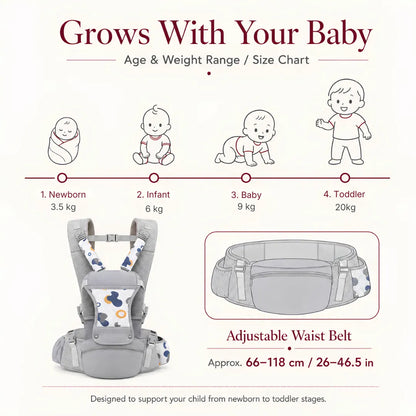 Noira Haven Hip Seat Baby Carrier Ergonomic, Newborn to Toddler